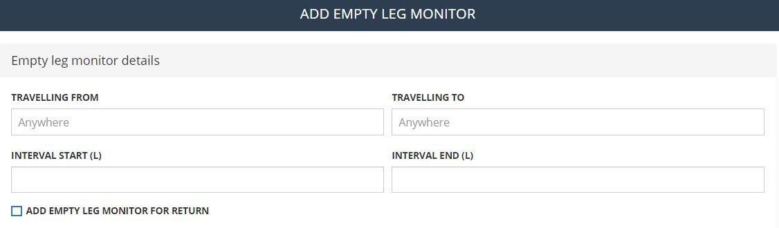 add empty leg monitor details